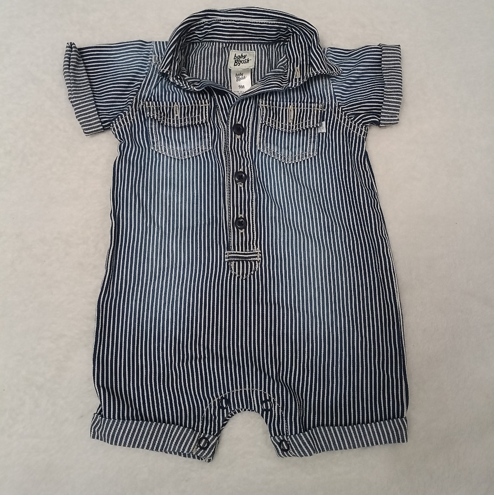 OshKosh B'Gosh Striped Baby Romper Shortall Outfit Baby 9 Months